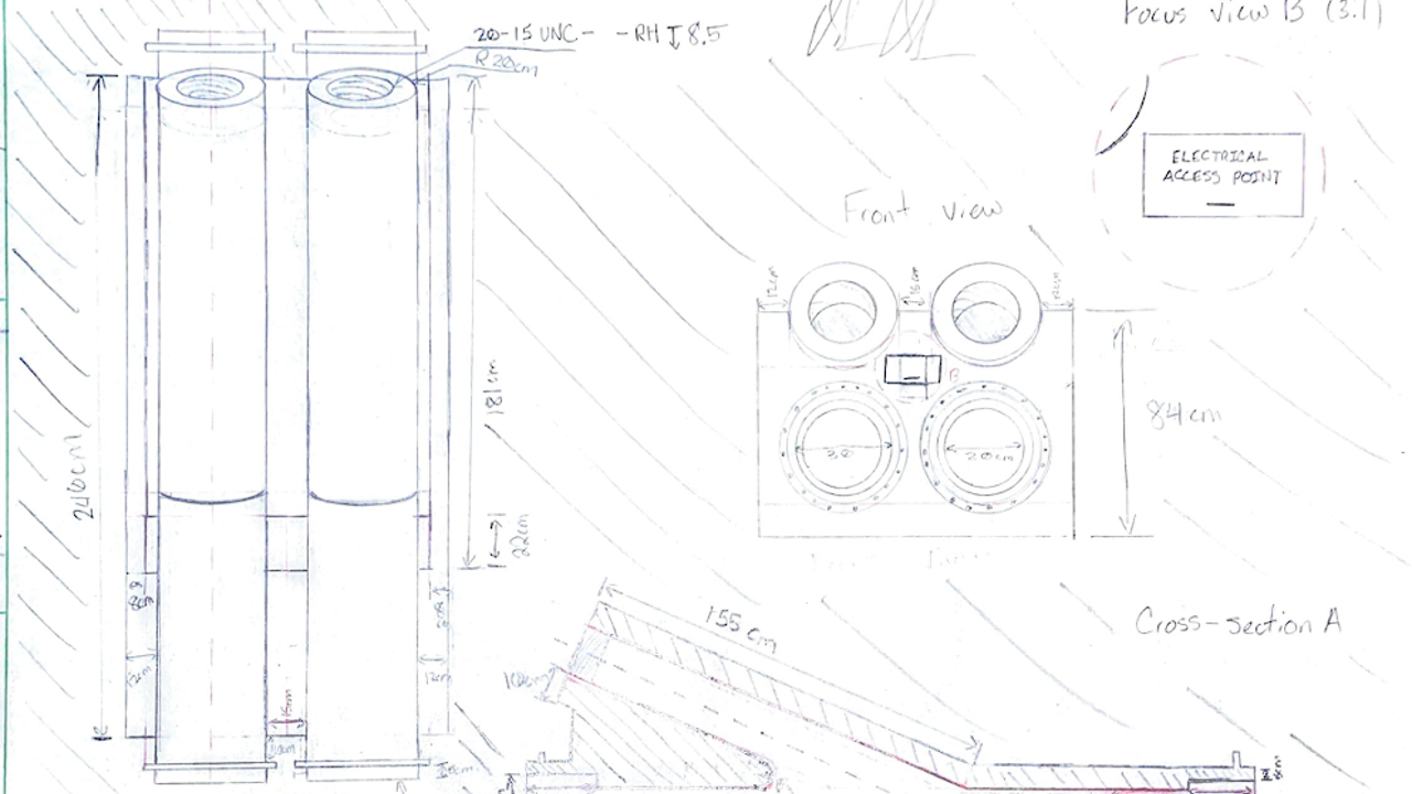 Early schematic for the self-refueling generator system.
